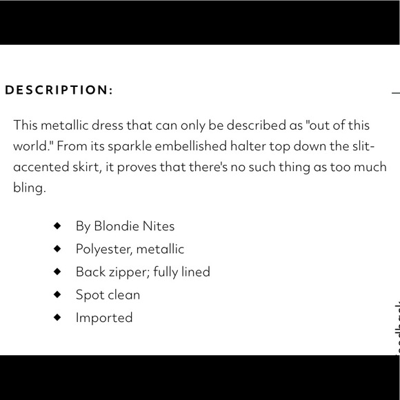 BLONDIE NITES iridescent metallic dress with sparkle bodice- Size 6 Gently Used - Picture 4 of 4